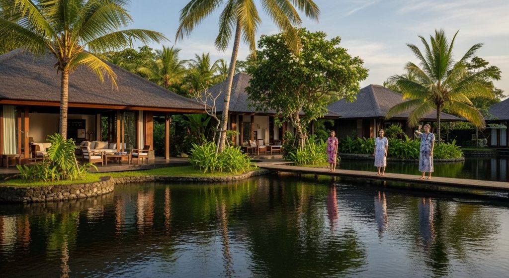 best eco-tours bali comparison, Bali — Photorealistic editorial travel photo, eco-luxury Bali, natural light, lush tropi